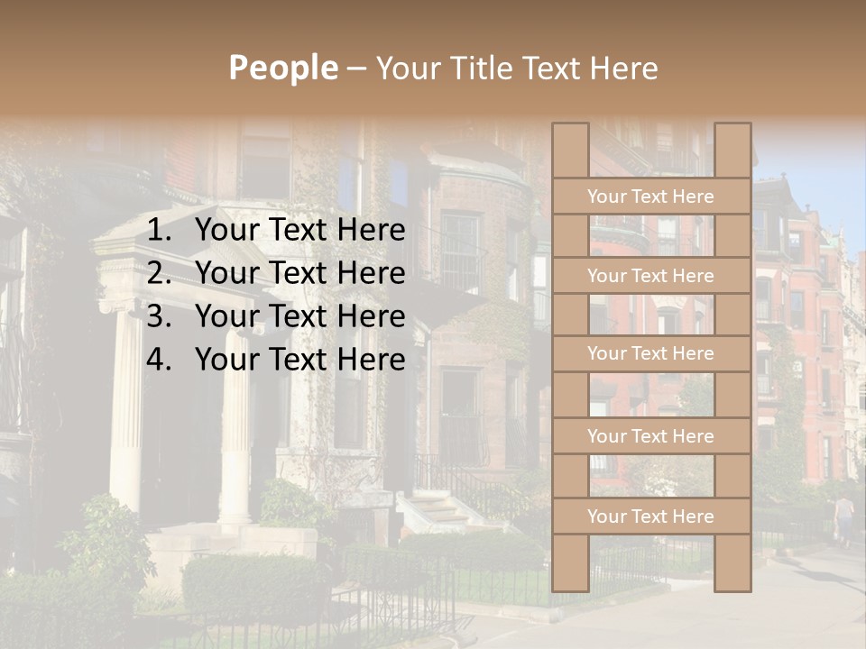 A Row Of Houses With A Fence In Front Of Them PowerPoint Template