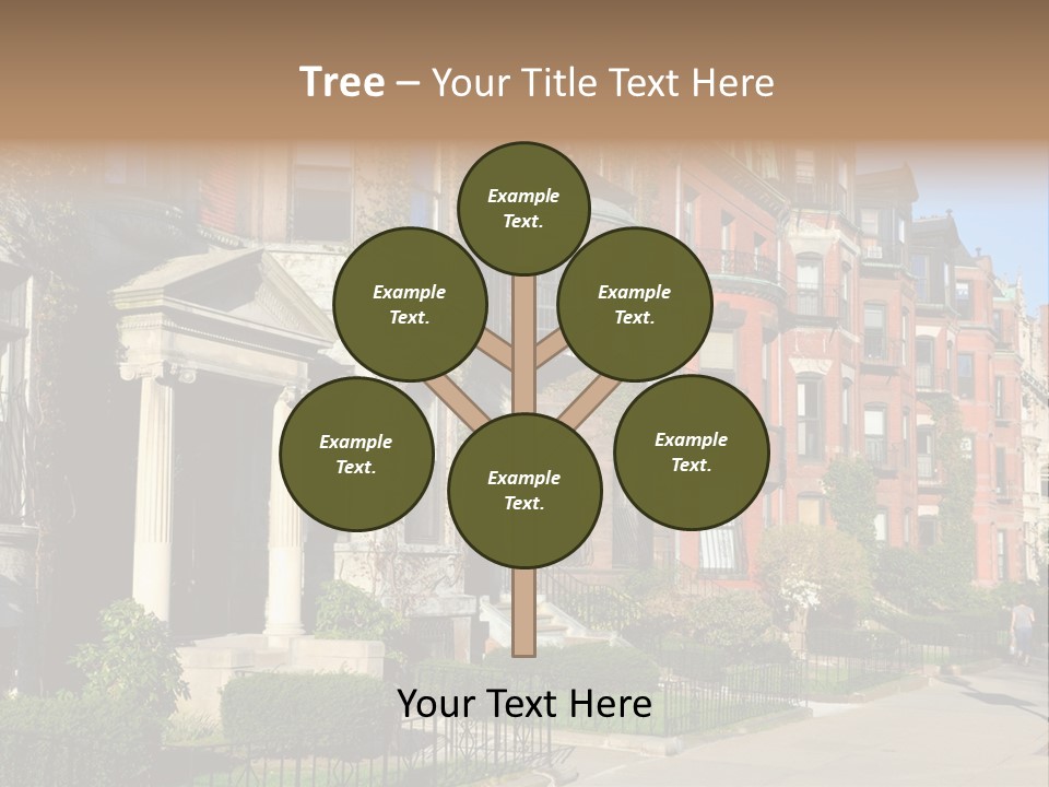 A Row Of Houses With A Fence In Front Of Them PowerPoint Template