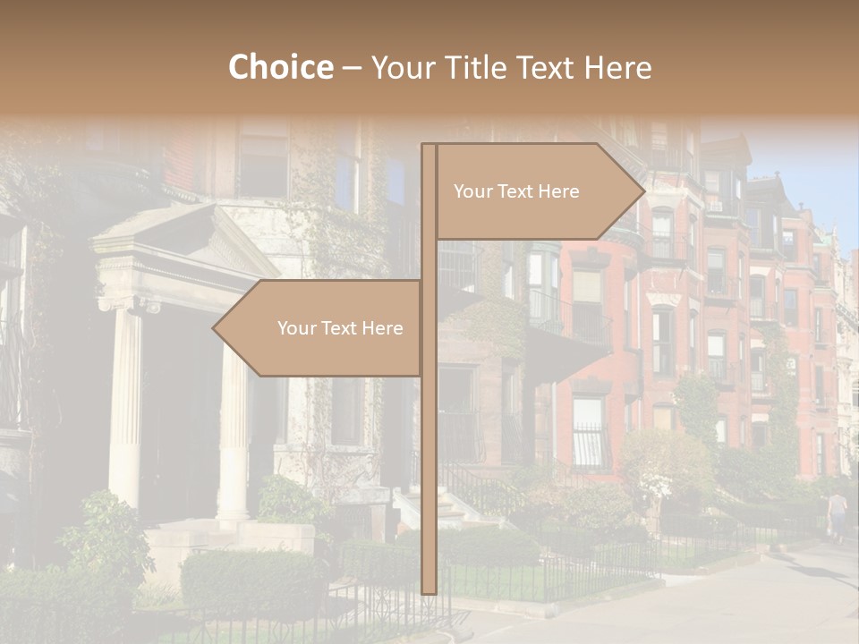 A Row Of Houses With A Fence In Front Of Them PowerPoint Template