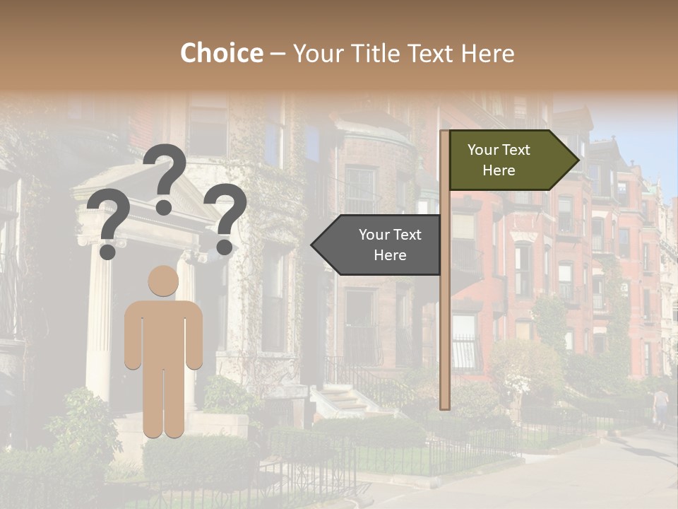 A Row Of Houses With A Fence In Front Of Them PowerPoint Template