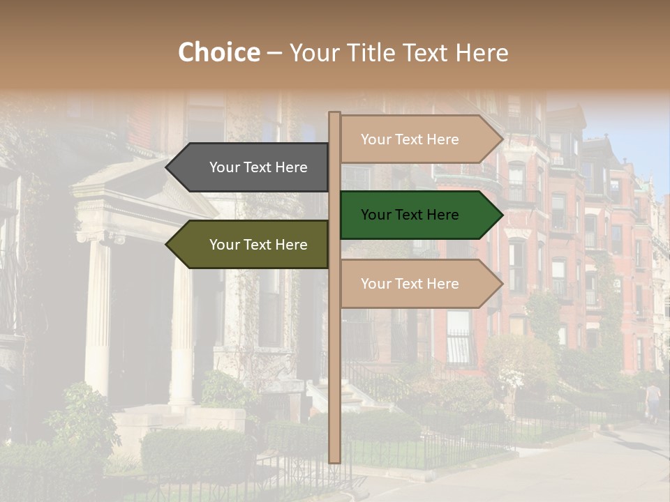 A Row Of Houses With A Fence In Front Of Them PowerPoint Template