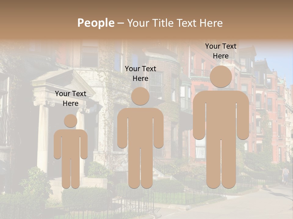 A Row Of Houses With A Fence In Front Of Them PowerPoint Template