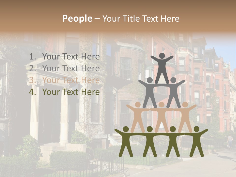 A Row Of Houses With A Fence In Front Of Them PowerPoint Template