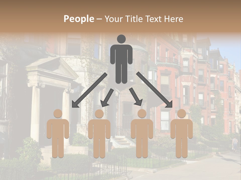 A Row Of Houses With A Fence In Front Of Them PowerPoint Template