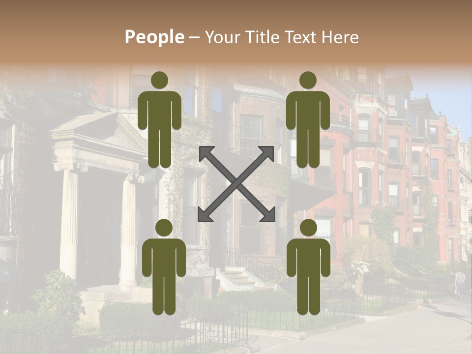 A Row Of Houses With A Fence In Front Of Them PowerPoint Template