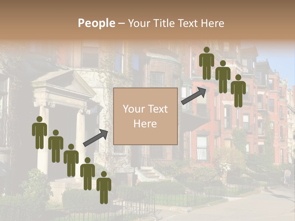 A Row Of Houses With A Fence In Front Of Them PowerPoint Template