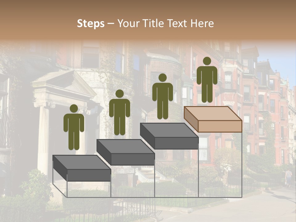 A Row Of Houses With A Fence In Front Of Them PowerPoint Template