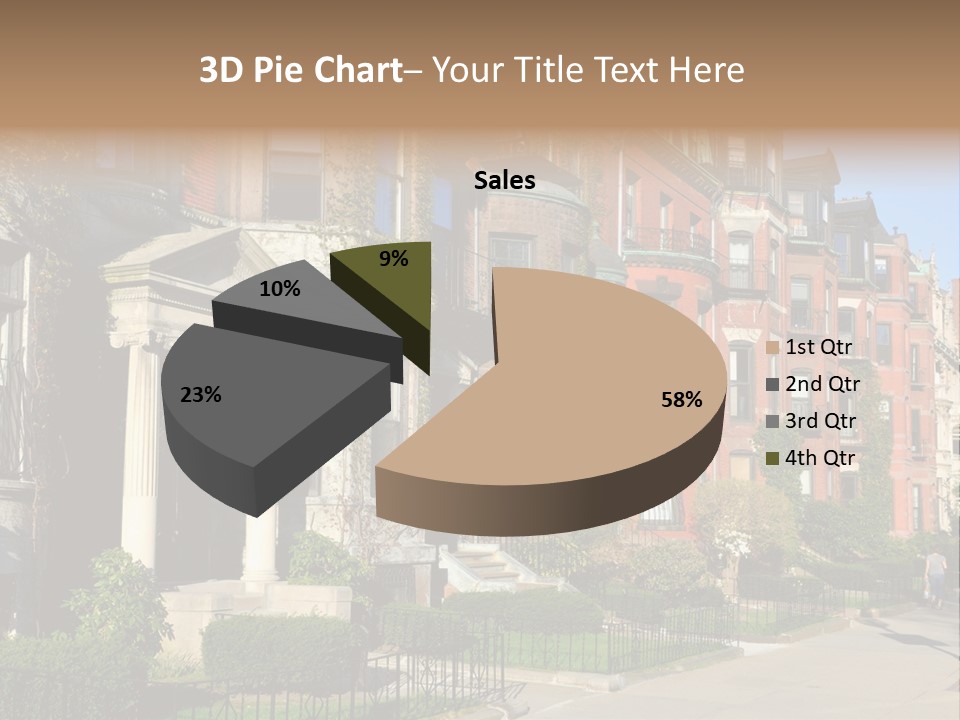 A Row Of Houses With A Fence In Front Of Them PowerPoint Template
