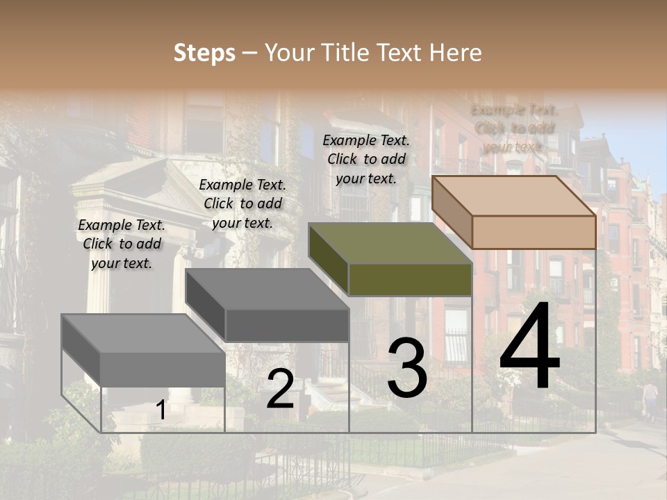 A Row Of Houses With A Fence In Front Of Them PowerPoint Template