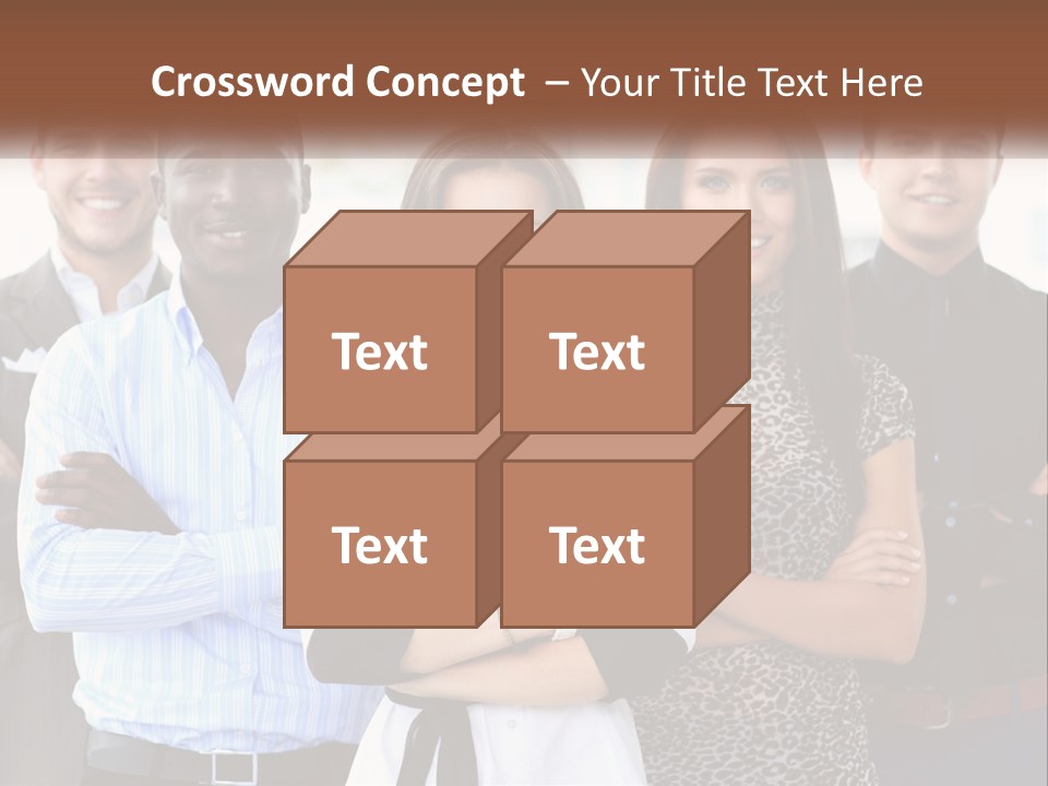 A Group Of People Standing Together With Their Arms Crossed PowerPoint Template