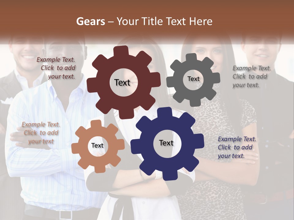 A Group Of People Standing Together With Their Arms Crossed PowerPoint Template