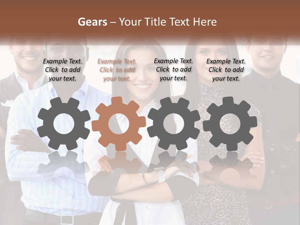 A Group Of People Standing Together With Their Arms Crossed PowerPoint Template