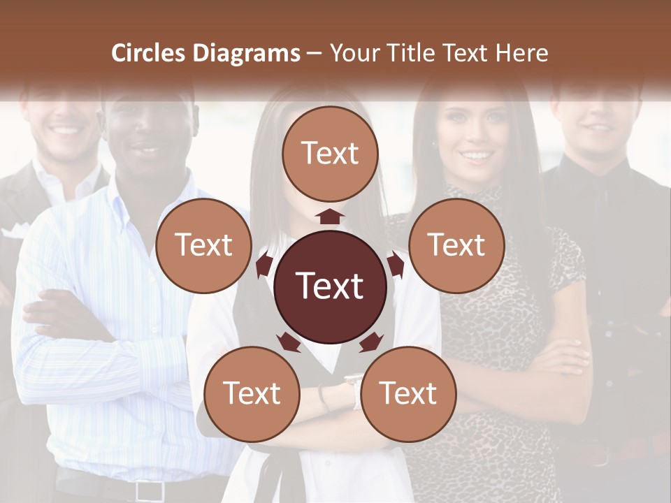 A Group Of People Standing Together With Their Arms Crossed PowerPoint Template