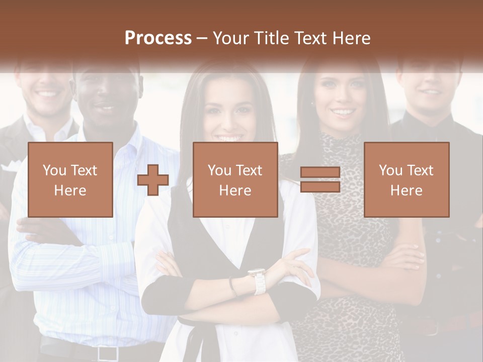 A Group Of People Standing Together With Their Arms Crossed PowerPoint Template