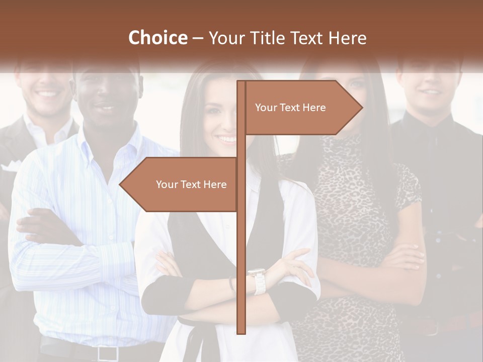 A Group Of People Standing Together With Their Arms Crossed PowerPoint Template