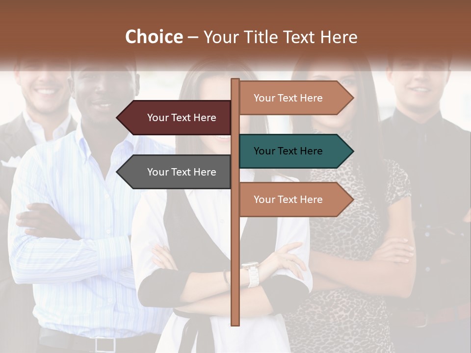 A Group Of People Standing Together With Their Arms Crossed PowerPoint Template