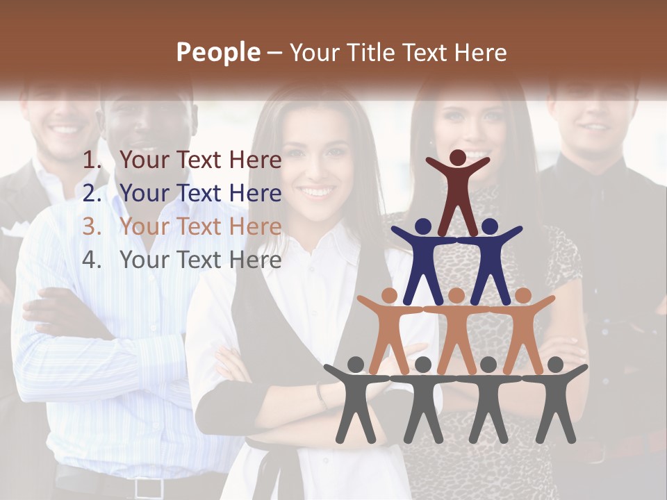 A Group Of People Standing Together With Their Arms Crossed PowerPoint Template