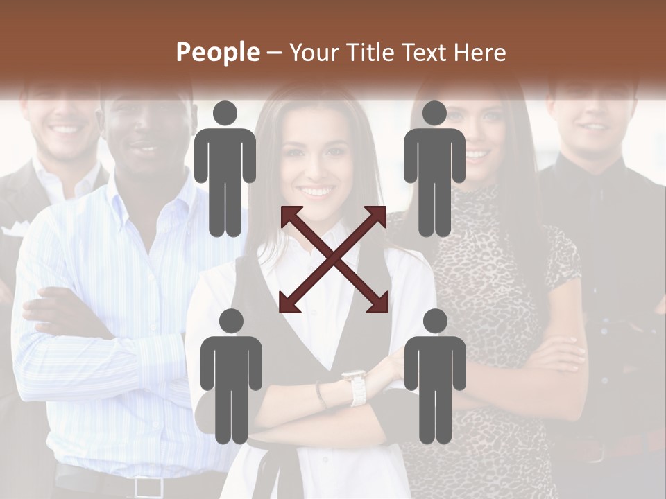 A Group Of People Standing Together With Their Arms Crossed PowerPoint Template
