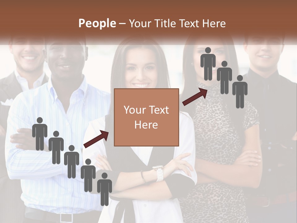 A Group Of People Standing Together With Their Arms Crossed PowerPoint Template