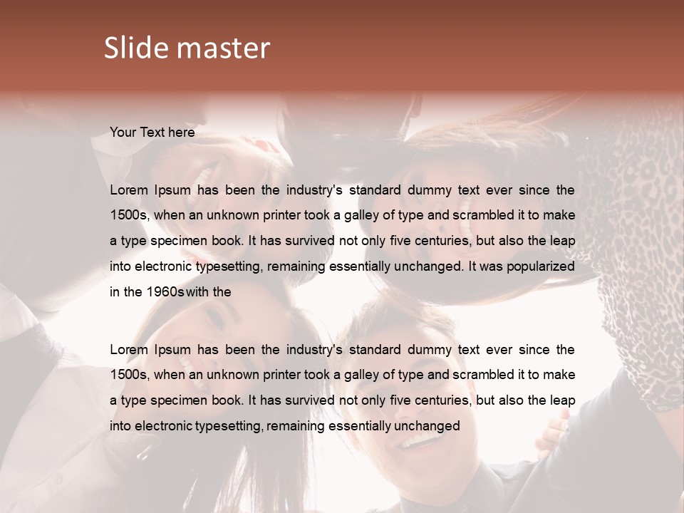 A Group Of People Standing Together In A Circle PowerPoint Template