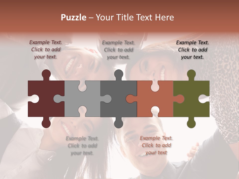 A Group Of People Standing Together In A Circle PowerPoint Template