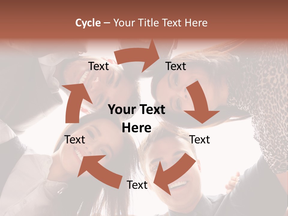 A Group Of People Standing Together In A Circle PowerPoint Template