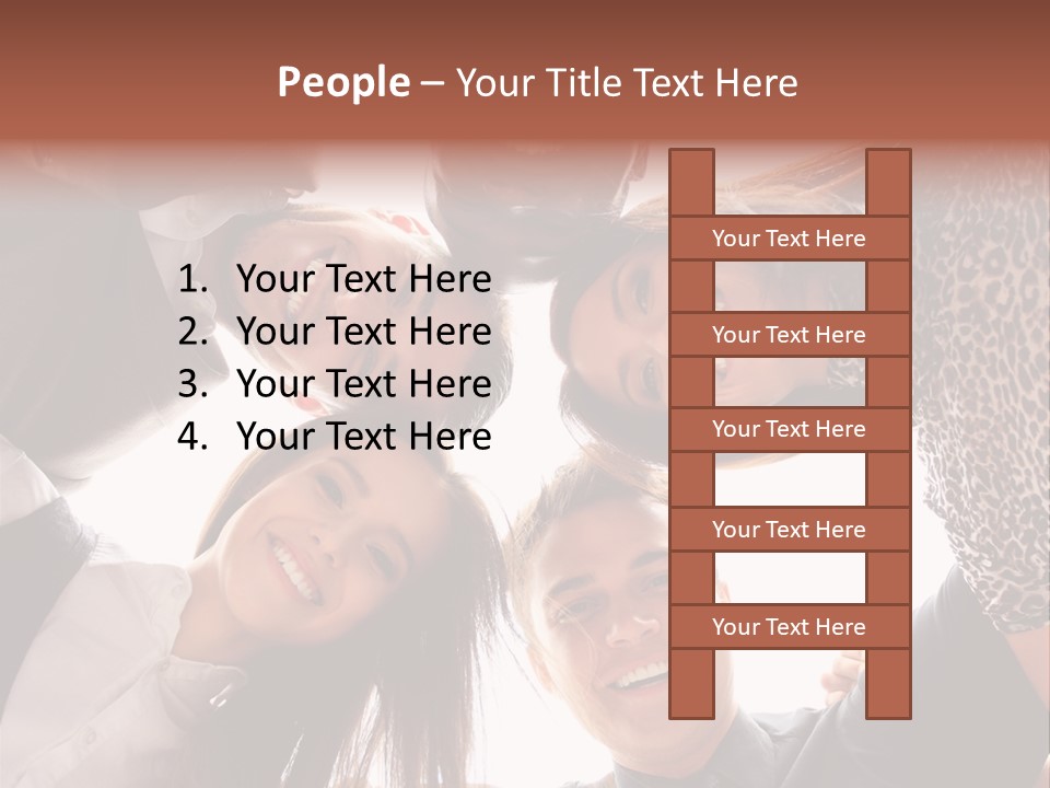 A Group Of People Standing Together In A Circle PowerPoint Template