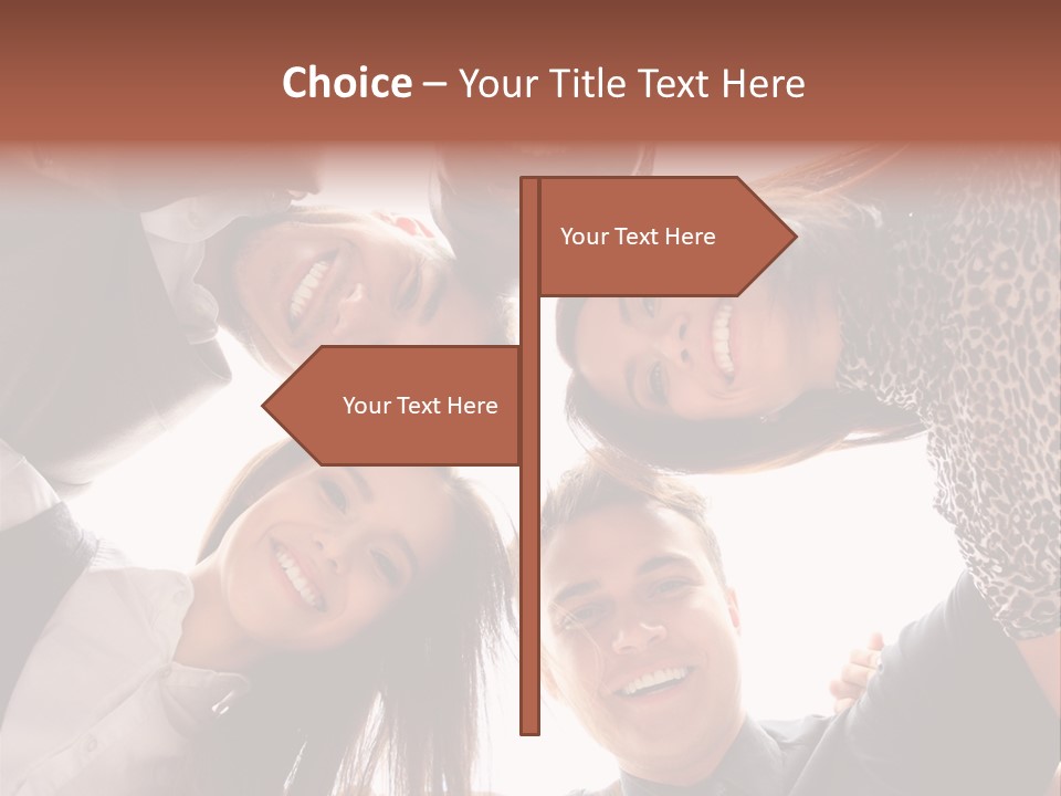 A Group Of People Standing Together In A Circle PowerPoint Template