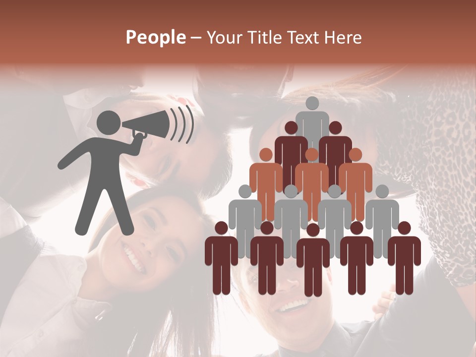 A Group Of People Standing Together In A Circle PowerPoint Template
