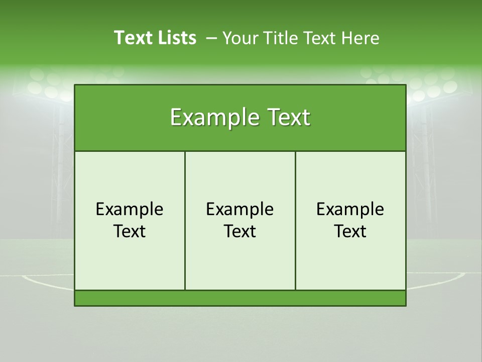 A Soccer Field With A Goal And Lights On It PowerPoint Template
