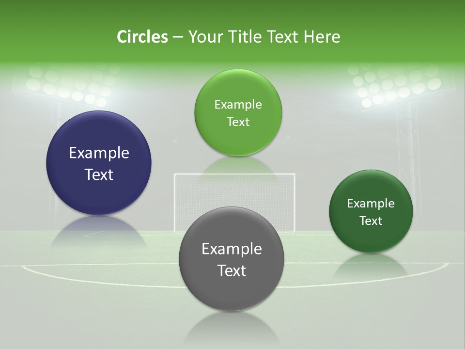 A Soccer Field With A Goal And Lights On It PowerPoint Template