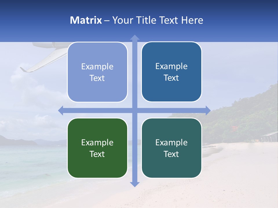 A Plane Is Flying Over A Beach With Clear Water PowerPoint Template