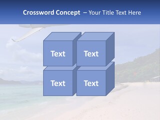 A Plane Is Flying Over A Beach With Clear Water PowerPoint Template