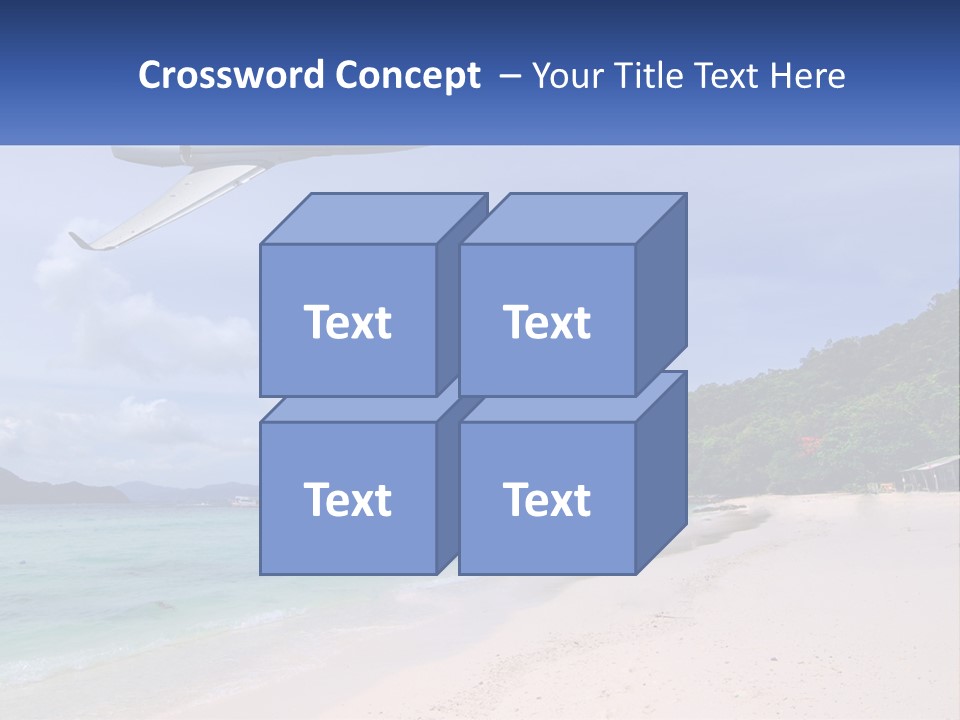 A Plane Is Flying Over A Beach With Clear Water PowerPoint Template