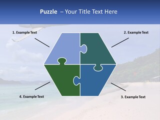 A Plane Is Flying Over A Beach With Clear Water PowerPoint Template
