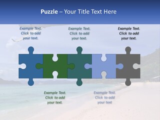 A Plane Is Flying Over A Beach With Clear Water PowerPoint Template