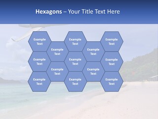 A Plane Is Flying Over A Beach With Clear Water PowerPoint Template