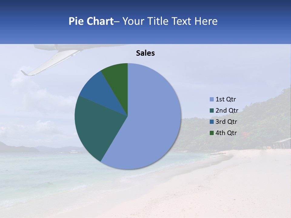 A Plane Is Flying Over A Beach With Clear Water PowerPoint Template