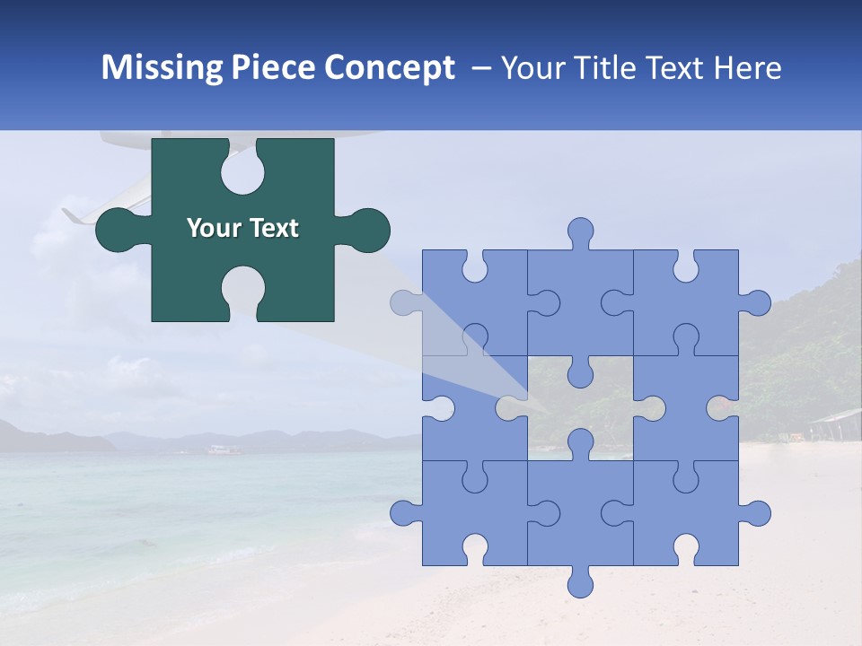 A Plane Is Flying Over A Beach With Clear Water PowerPoint Template