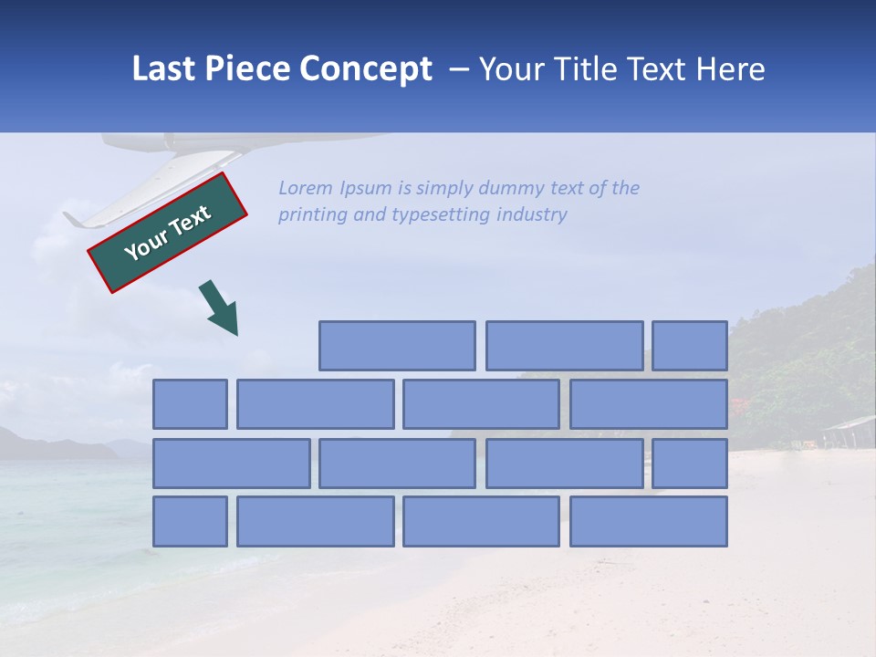A Plane Is Flying Over A Beach With Clear Water PowerPoint Template