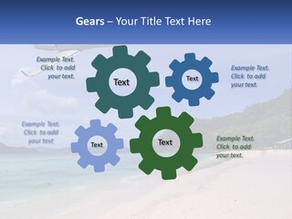 A Plane Is Flying Over A Beach With Clear Water PowerPoint Template