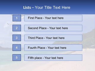 A Plane Is Flying Over A Beach With Clear Water PowerPoint Template