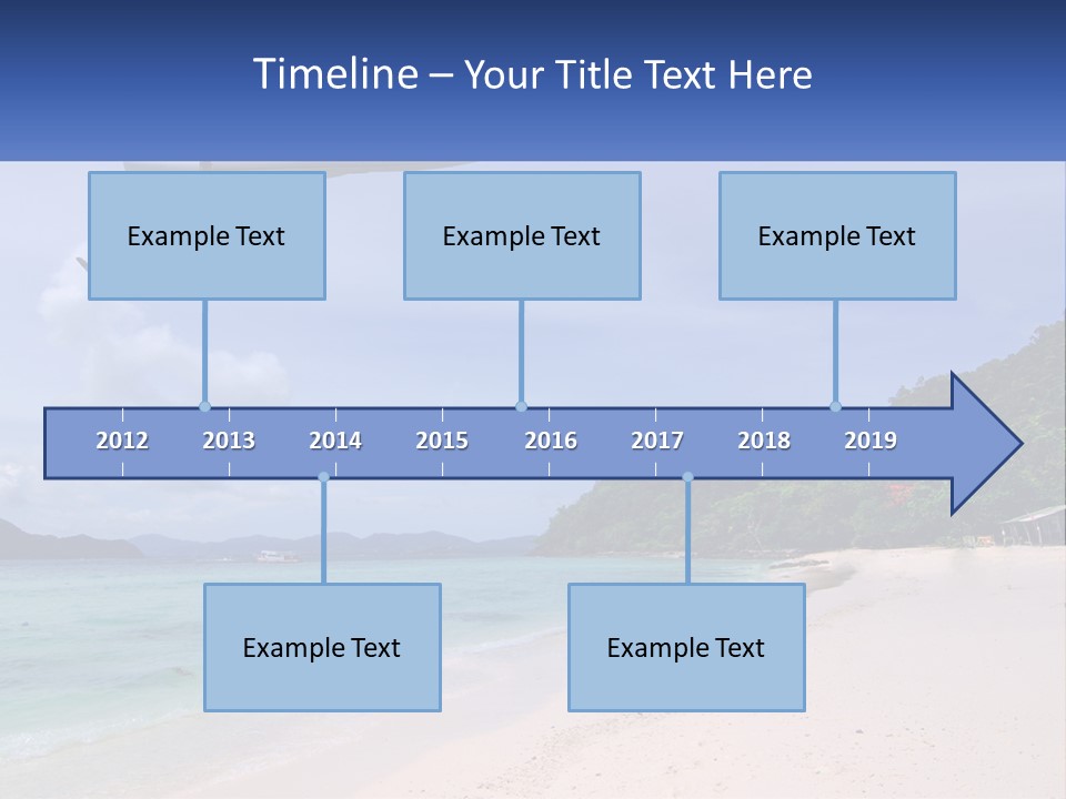 A Plane Is Flying Over A Beach With Clear Water PowerPoint Template