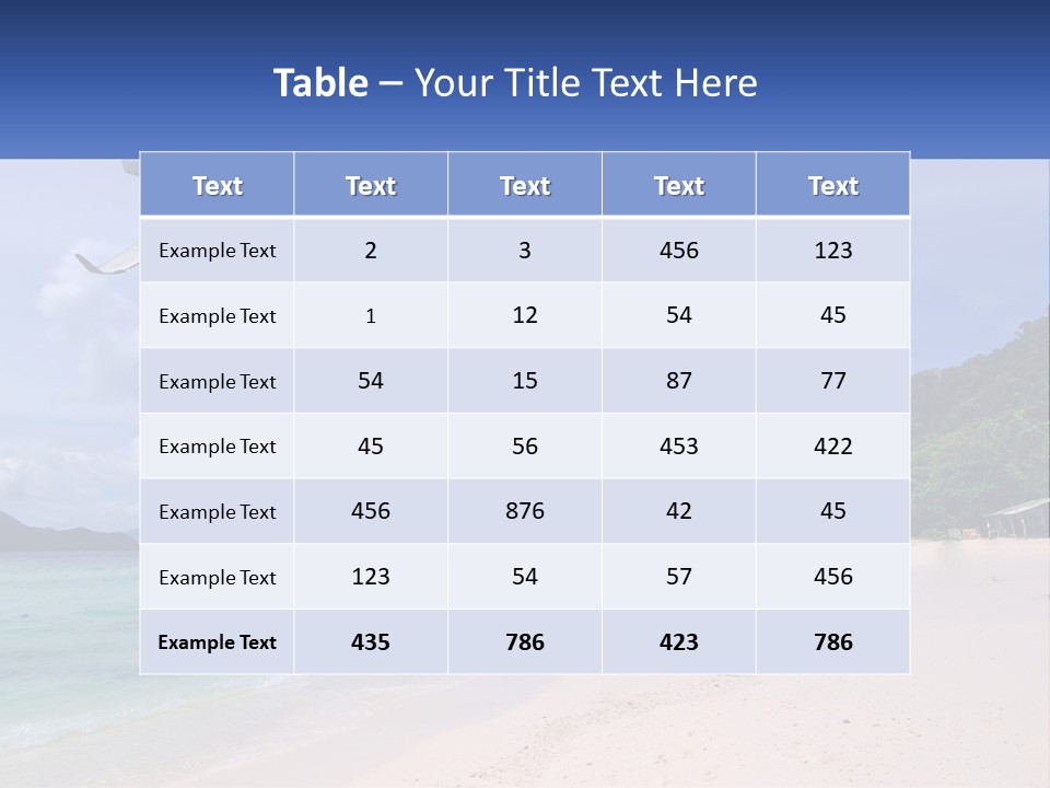 A Plane Is Flying Over A Beach With Clear Water PowerPoint Template