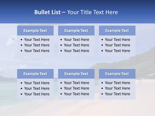 A Plane Is Flying Over A Beach With Clear Water PowerPoint Template