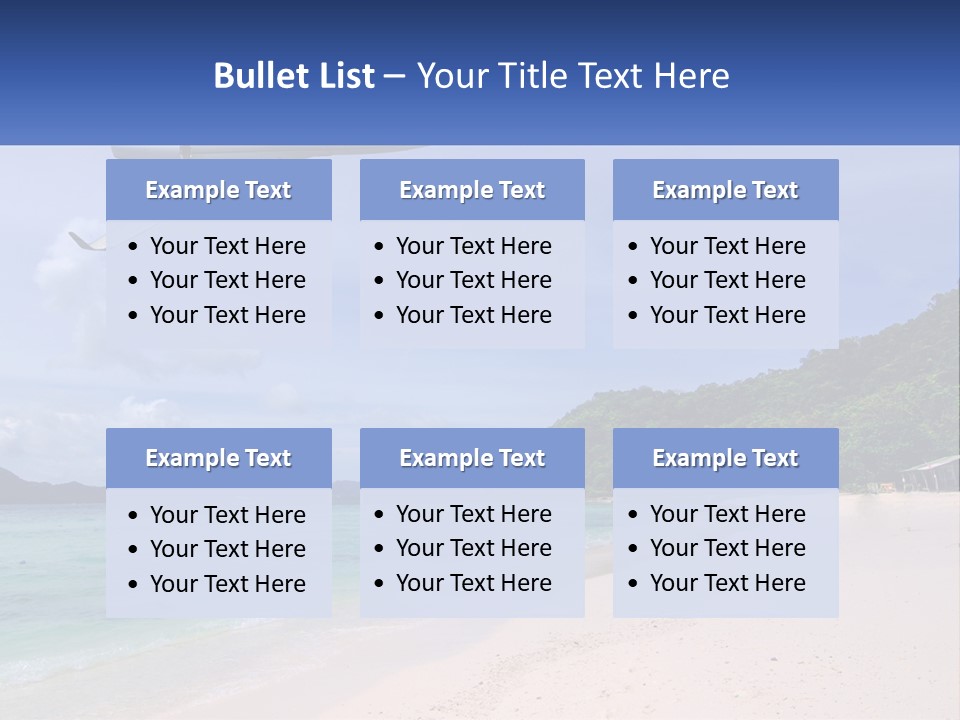 A Plane Is Flying Over A Beach With Clear Water PowerPoint Template