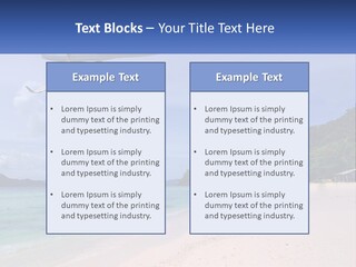 A Plane Is Flying Over A Beach With Clear Water PowerPoint Template