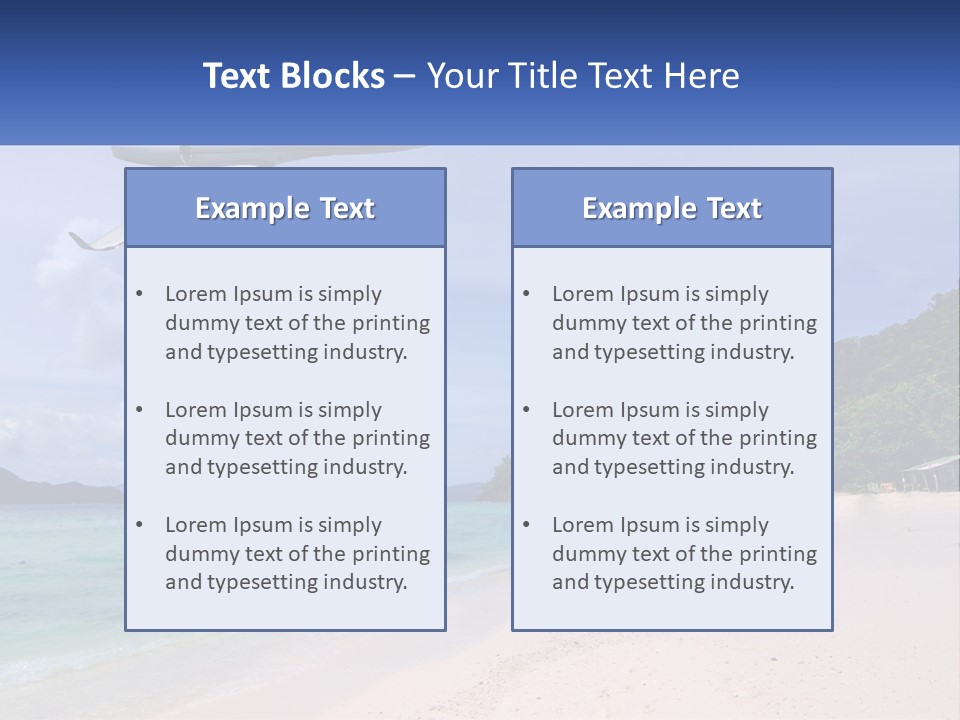 A Plane Is Flying Over A Beach With Clear Water PowerPoint Template