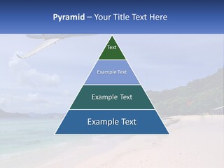 A Plane Is Flying Over A Beach With Clear Water PowerPoint Template