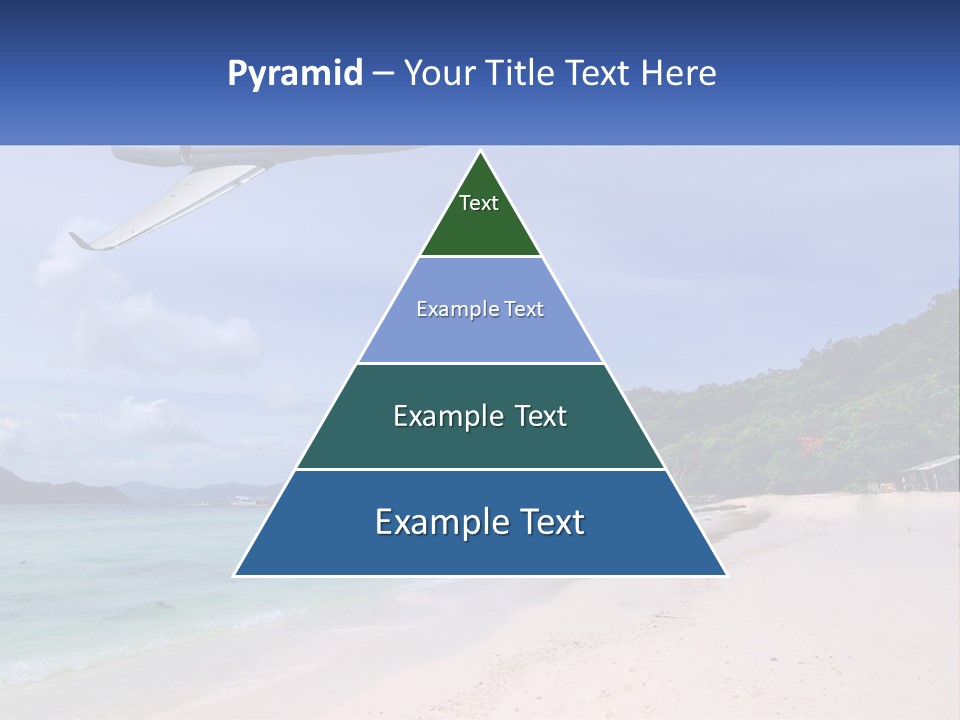 A Plane Is Flying Over A Beach With Clear Water PowerPoint Template